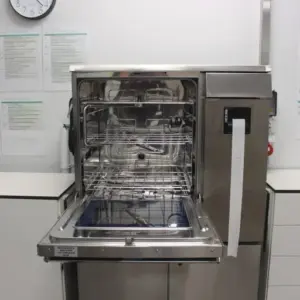 Image of an open Steelco washer